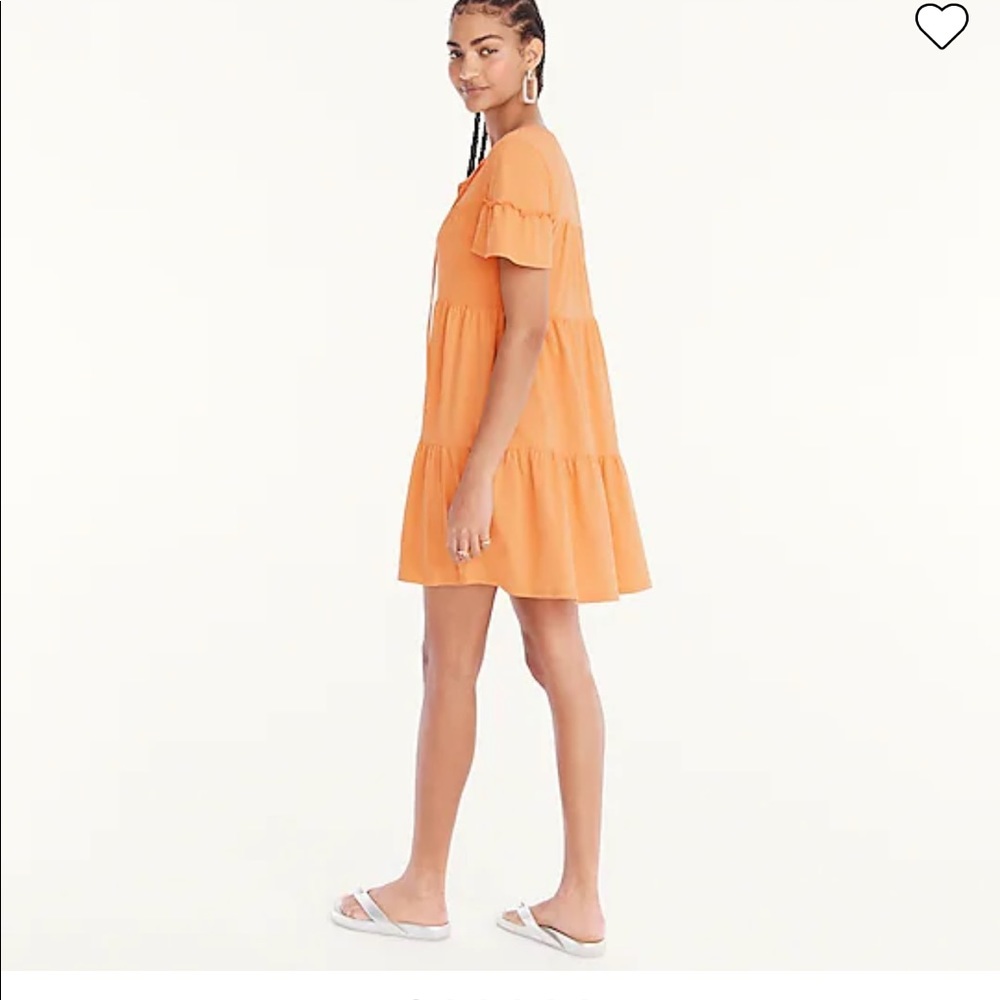 J. Crew Broken In Jersey Tiered mini Dress XXS Dried Blossom V-Neck 00 Ruffle